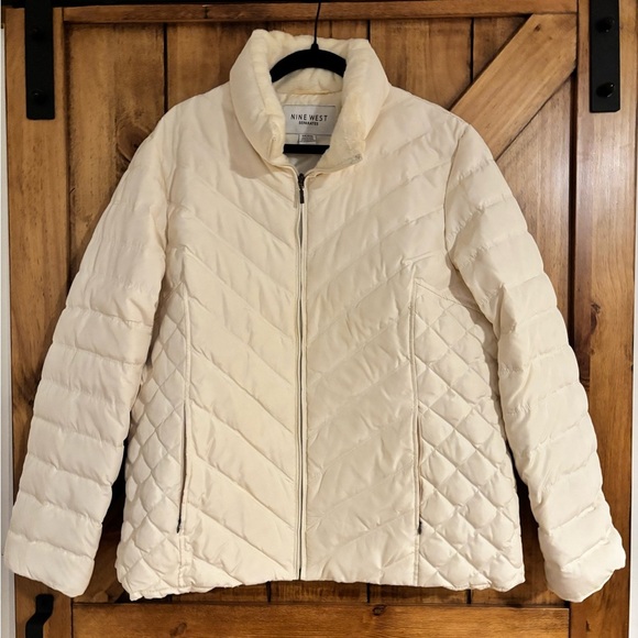 Nine West Jackets & Blazers - Nine West Jacket XXL Cream Winter Lightweight Puffer Zip Up
